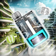 Super Merry 25,000 Puff Bar 5% Nicotine Sour Apple Ice