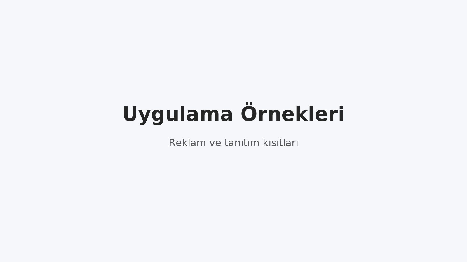 Uygulama Örnekleri